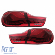 Tailights Set suitable for Bmw 4 F32 F33 F36 M4 F82 F83 (2013-03.2019) M4 Look OLed Dynamic Start Up Red/Crystal Vland