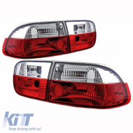 Tailights Set suitable for Honda Civic 92-95 2D/4D Red/Crystal Sonar