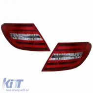Tailights Set Suitable for Mercedes-Benz C-Class W204 07-12 Led Bar Facelift Look Red/Crystal Carner-image-6291014