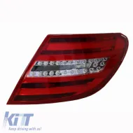 Tailights Set Suitable for Mercedes-Benz C-Class W204 07-12 Led Bar Facelift Look Red/Crystal Carner-image-6291015