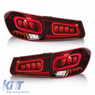 Tailights Set Suitable for Mercedes-Benz GLC C253/X253 Pre-Face To Facelift Look Full Led Bar Red/Crystal Carner