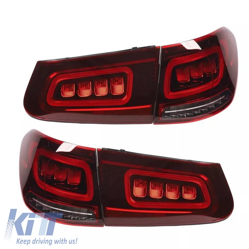 Tailights Set Suitable for Mercedes-Benz GLC C253/X253 Pre-Face To Facelift Look Full Led Bar Red/Crystal Carner