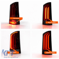 Tailights Set Suitable for Mercedes-Benz Vito W447 14+ Look W448 Full Led Bar & Led Signal Dynamic Black/Crystal Carner