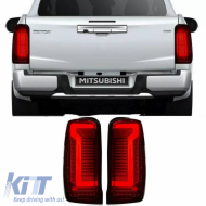 Tailights Set Suitable for Mitsubishi L200 2019+ Led Bar Red Smoke