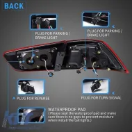 Tailights Set Suitable for Mitsubishi Lancer X 08-17 Led Bar Red/Crystal VLAND-image-6291093