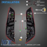 Tailights Set Suitable for Mitsubishi Lancer X 08-17 Led Bar Red/Crystal VLAND-image-6291095