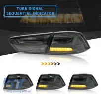 Tailights Set Suitable for Mitsubishi Lancer X 08-17 Led Bar Smoke VLAND-image-6317318