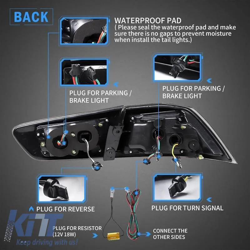 Tailights Set Suitable for Mitsubishi Lancer X 08-17 Led Bar Smoke VLAND