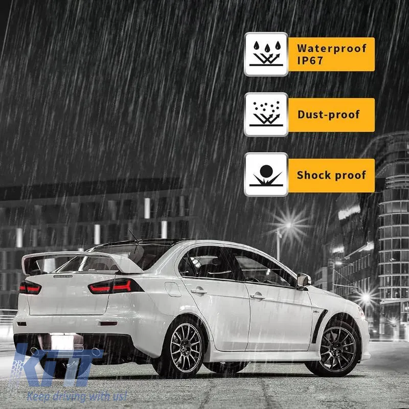Tailights Set Suitable for Mitsubishi Lancer X 08-17 Led Bar Smoke VLAND