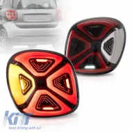 Tailights Set suitable for Smart ForTwo C453 A453, ForFour W453 14-19 Full Led Bar Dynamic Start-up Display Red Clear Black VLand-image-6301012