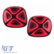 Tailights Set suitable for Smart ForTwo C453 A453, ForFour W453 14-19 Full Led Bar Dynamic Start-up Display Red Clear Black VLand-image-6301013