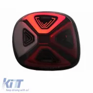 Tailights Set suitable for Smart ForTwo C453 A453, ForFour W453 14-19 Full Led Bar Dynamic Start-up Display Red Clear Black VLand-image-6301020