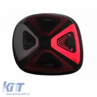 Tailights Set suitable for Smart ForTwo C453 A453, ForFour W453 14-19 Full Led Bar Dynamic Start-up Display Red Clear Black VLand-image-6301021
