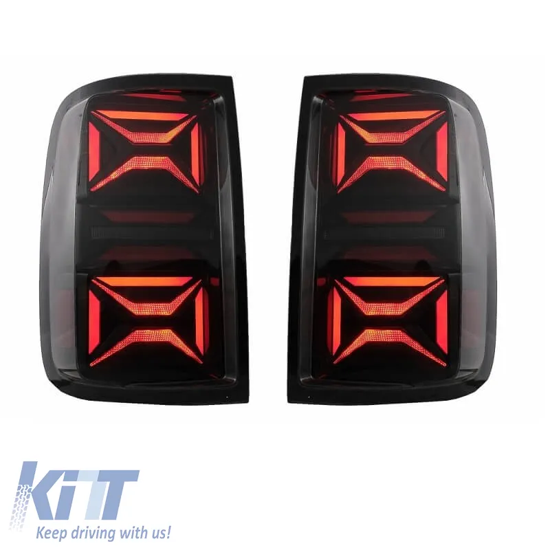 Tailights Set Suitable for VW Amarok 10-21 Full Led Bar Dynamic Signal Black / Smoke VLand