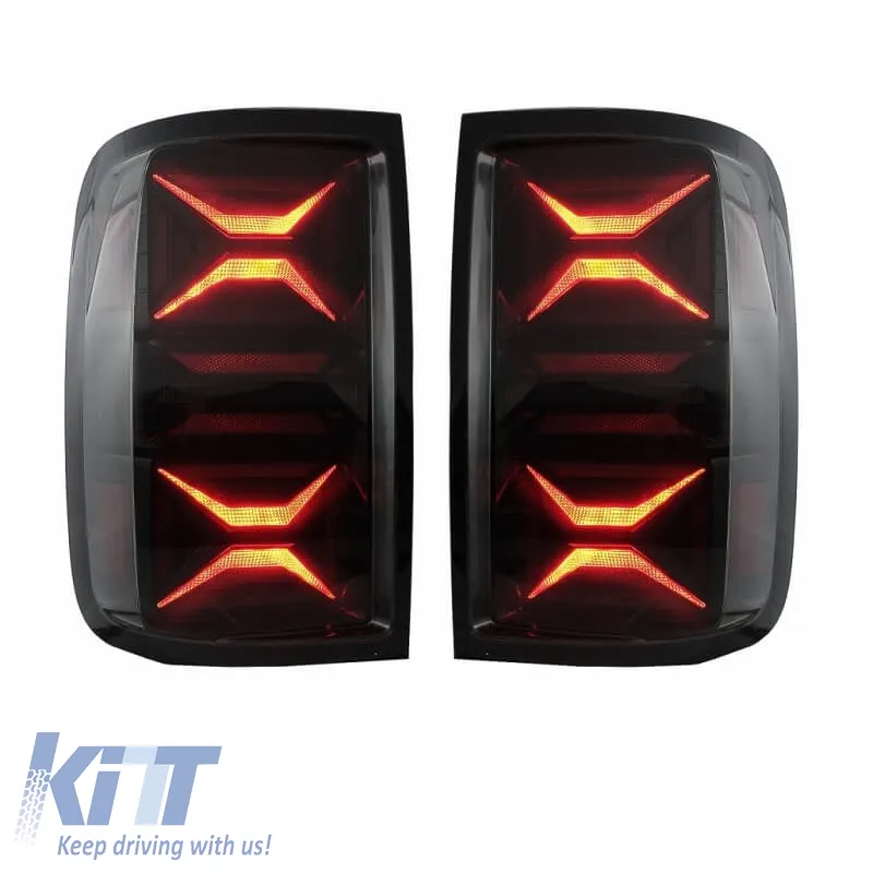 Tailights Set Suitable for VW Amarok 10-21 Full Led Bar Dynamic Signal Black / Smoke VLand
