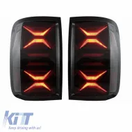 Tailights Set Suitable for VW Amarok 10-21 Full Led Bar Dynamic Signal Black / Smoke VLand-image-6301025