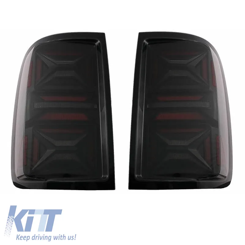 Tailights Set Suitable for VW Amarok 10-21 Full Led Bar Dynamic Signal Black / Smoke VLand