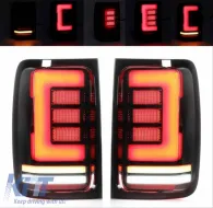 Tailights Set Suitable for VW Amarok 10-21 Full Led Bar Dynamic Signal Black / Smoke Carner-image-6315266