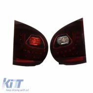 Tailights Set Suitable for VW Golf V (5) 03-08 LED Urban Style Cherry Red/Smoke Winjet-image-6325301