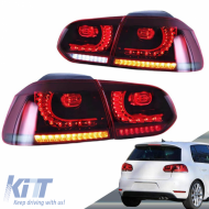 Tailights Set suitable for VW Golf VI (6) 08-12 Full Led GTI R20 Look Red/Smoke VLand
