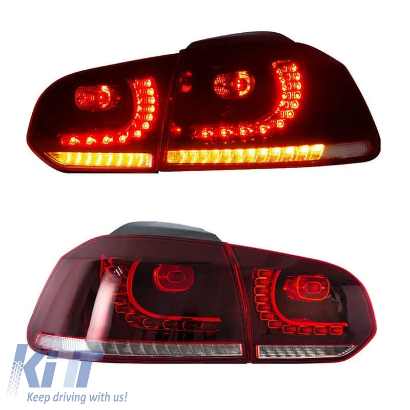 Tailights Set suitable for VW Golf VI (6) 08-12 Full Led GTI R20 Look Red/Smoke VLand