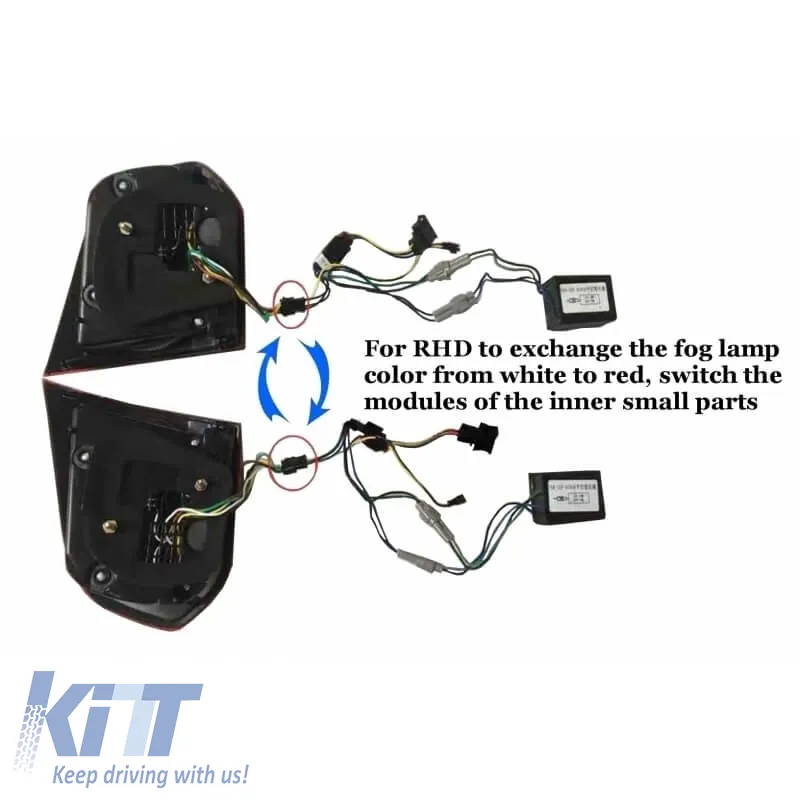Tailights Set suitable for VW Golf VI (6) 08-12 Full Led GTI R20 Look Red/Smoke VLand