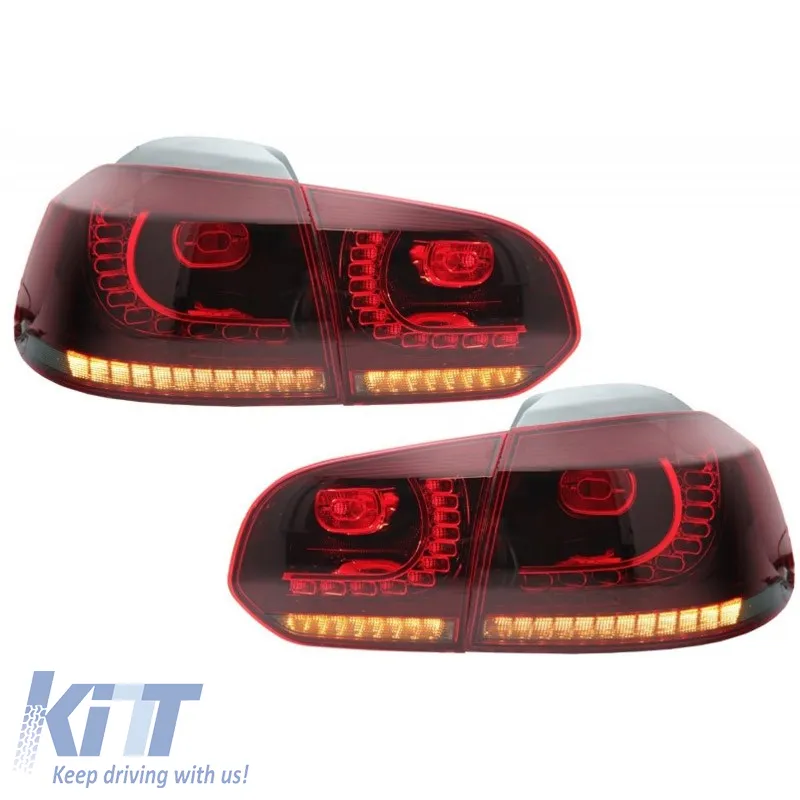 Tailights Set suitable for VW Golf VI (6) 08-12 Full Led Dynamic GTI R20 Look Cherry Red/Smoke VLand