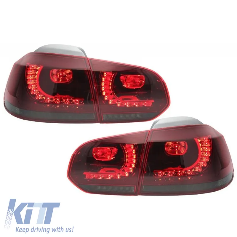Tailights Set suitable for VW Golf VI (6) 08-12 Full Led Dynamic GTI R20 Look Cherry Red/Smoke VLand