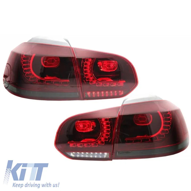 Tailights Set suitable for VW Golf VI (6) 08-12 Full Led Dynamic GTI R20 Look Cherry Red/Smoke VLand