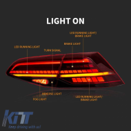 Tailights Set suitable for VW Golf VII 7 & 7.5 11-19 LED Bar Dynamic Facelift 7.5 GTI/R Look Red/Smoke VLand