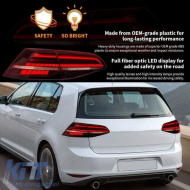 Tailights Set suitable for VW Golf VII 7 & 7.5 11-19 LED Bar Dynamic Facelift 7.5 GTI/R Look Red/Smoke VLand