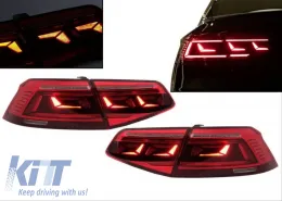 Tailights Set suitable for VW Passat B8 3G (2015-2019) Limousine Sequential Dynamic Turning Lights B8.5 Design Red/Crystal-image-6314197