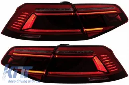 Tailights Set suitable for VW Passat B8 3G (2015-2019) Limousine Sequential Dynamic Turning Lights B8.5 Design Red/Crystal-image-6314201