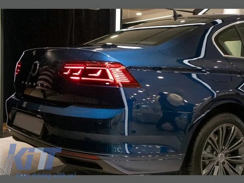 Tailights Set suitable for VW Passat B8 3G (2015-2019) Limousine Sequential Dynamic Turning Lights B8.5 Design Red/Crystal