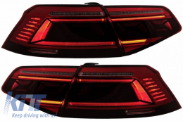Tailights Set suitable for VW Passat B8 3G (2015-2019) Limousine Sequential Dynamic Turning Lights B8.5 Design Red/Crystal