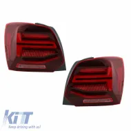 Tailights Set Suitable for VW Polo 6R 09-14 LED Bar Dynamic Red/Crystal VLand-image-6294341