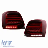 Tailights Set Suitable for VW Polo 6R 09-14 LED Bar Dynamic Red/Crystal VLand-image-6294343
