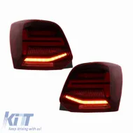 Tailights Set Suitable for VW Polo 6R 09-14 LED Bar Dynamic Red/Crystal VLand-image-6294344