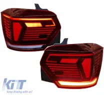 Tailights Set Suitable for VW Polo AW 2018+ LED R-Line Look Red/Crystal-image-6314189