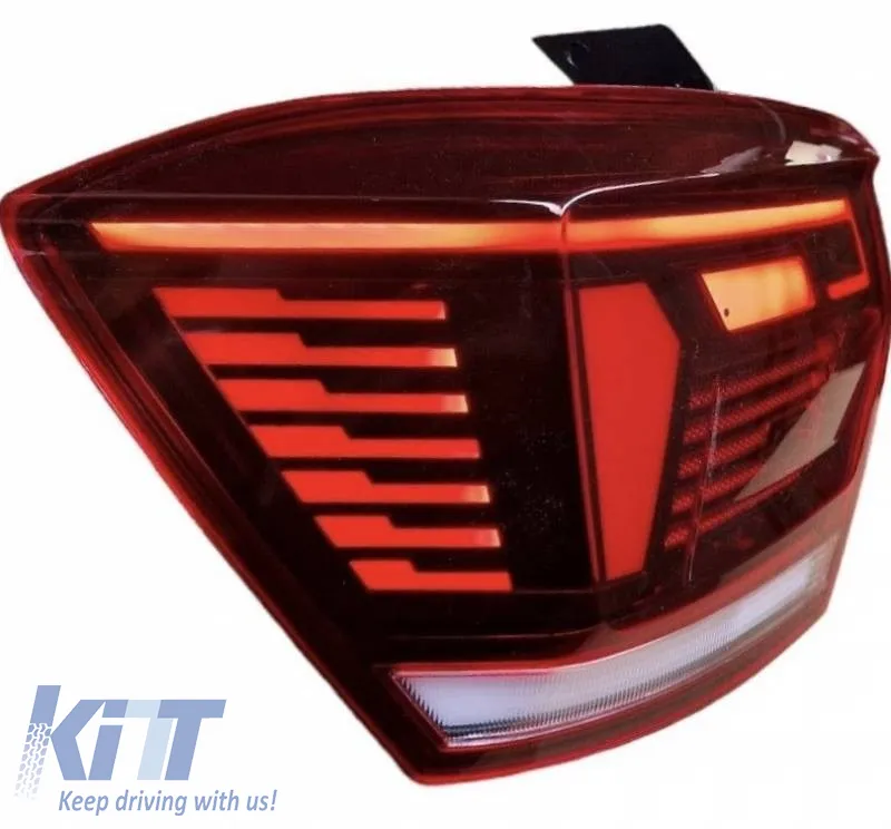 Tailights Set Suitable for VW Polo AW 2018+ LED R-Line Look Red/Crystal