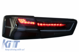Taillights Full LED suitable for Audi A6 4G C7 Limousine (2011-2014) Smoke Facelift Design with Sequential Dynamic Turning Lights-image-6042107