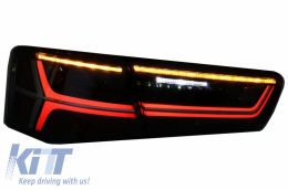 Taillights Full LED suitable for Audi A6 4G C7 Limousine (2011-2014) Smoke Facelift Design with Sequential Dynamic Turning Lights-image-6042111