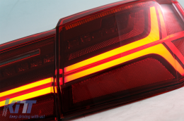 Taillights Full LED suitable for Audi A6 4G C7 Limousine (2011-2014) Red Clear Facelift Design with Sequential Dynamic Turning Lights-image-6042652