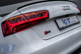 Taillights Full LED suitable for Audi A6 4G C7 Limousine (2011-2014) Red Clear Facelift Design with Sequential Dynamic Turning Lights-image-6068584