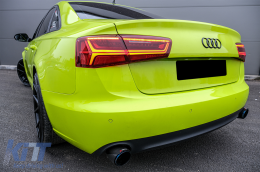 Taillights Full LED suitable for Audi A6 4G C7 Limousine (2011-2014) Red Clear Facelift Design with Sequential Dynamic Turning Lights-image-6075535