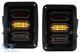 Taillights Full LED suitable for Jeep Wrangler JK Rubicon (2007-2017) Smoke-image-6022616