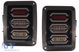 Taillights Full LED suitable for Jeep Wrangler JK Rubicon (2007-2017) Smoke-image-6022619