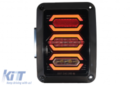 Taillights Full LED suitable for Jeep Wrangler JK Rubicon (2007-2017) Smoke-image-6022621