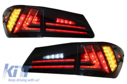 Taillights Full LED suitable for LEXUS IS XE20 (2006-2012) Light Bar Facelift New XE30 Smoke-image-6025890