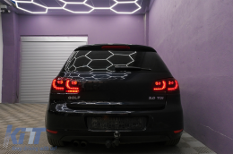 Taillights Full LED suitable for VW Golf 6 VI (2008-2013) R20 Design Red Cherry with Sequential Dynamic Turning Lights (LHD and RHD)-image-6089154